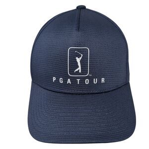 PGA Tour Airflux Strapback Hat Blue One Size Adjustable Embroidered